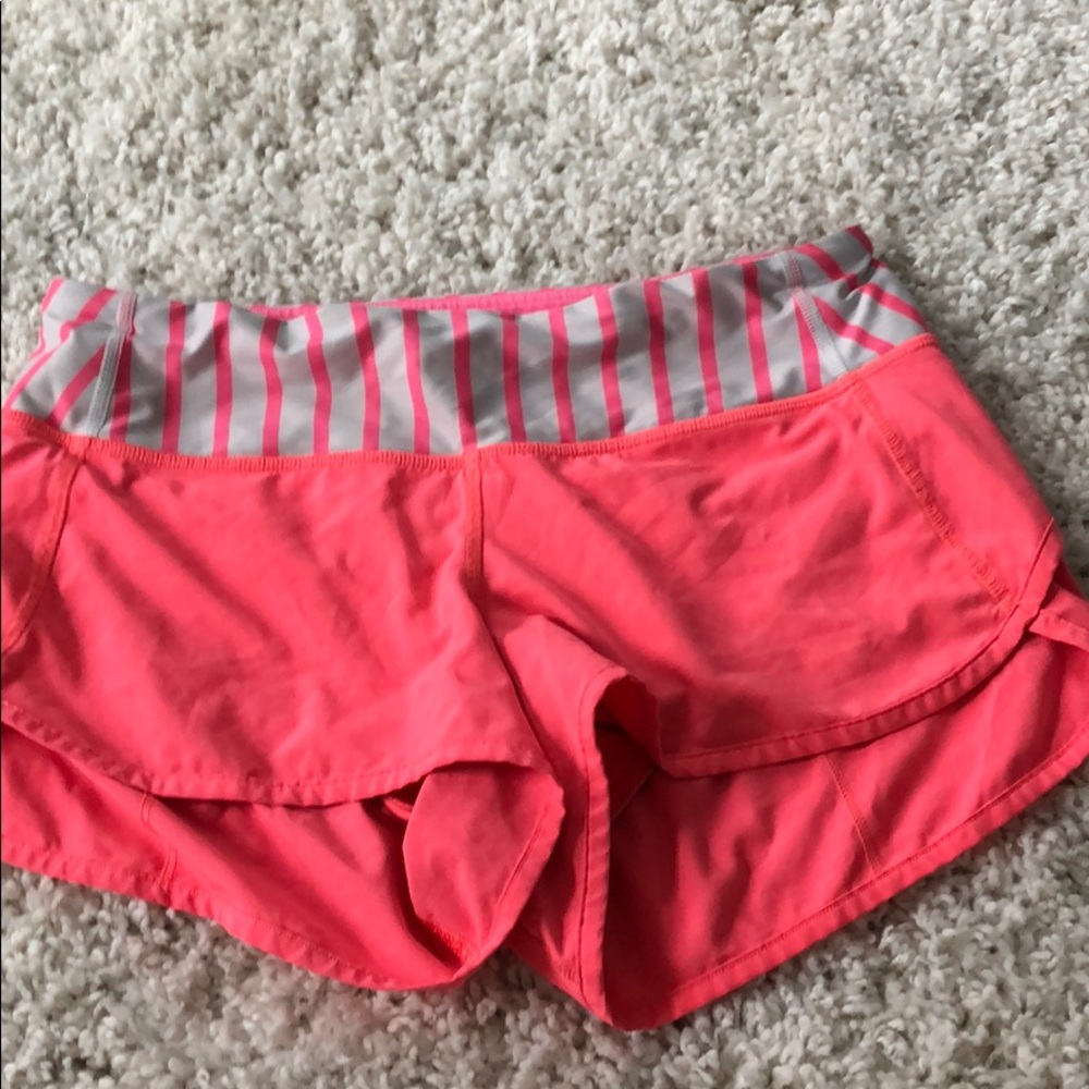 Hot pink lululemon speed up shorts